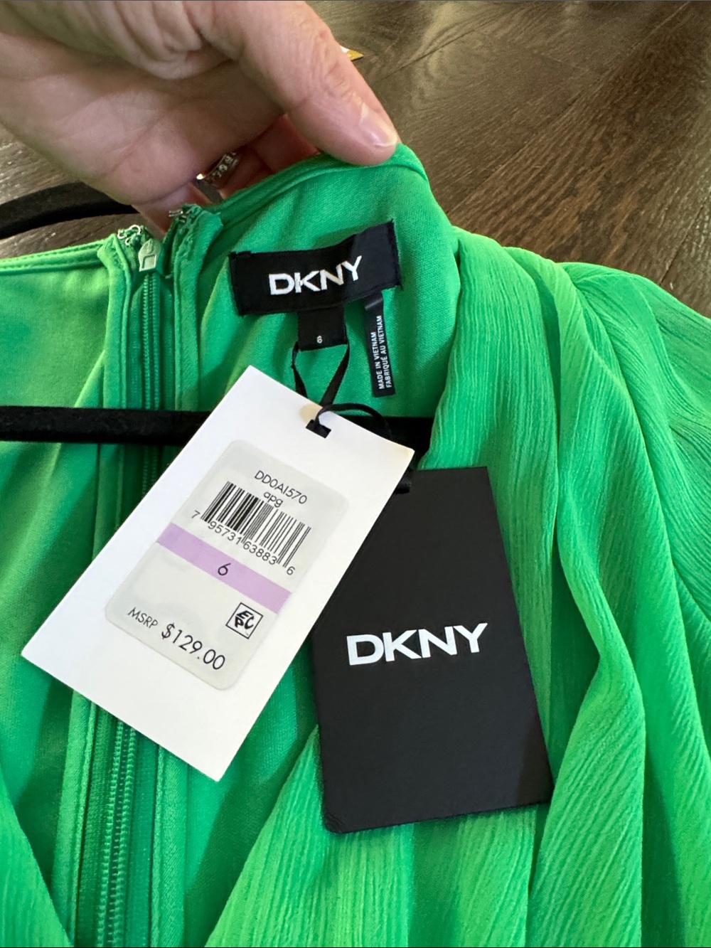 **NWT** DKNY High-Low Faux Wrap Dress - Picture 5 of 6